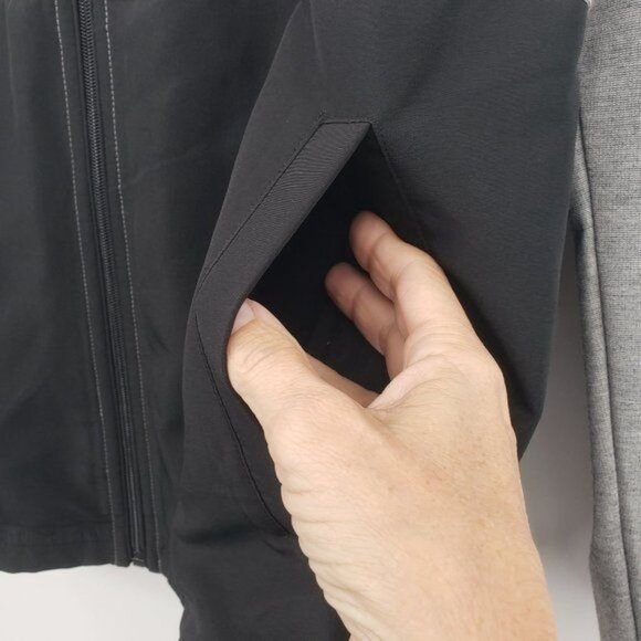 ALFANI Gray Black Color Block Track Jacket Mixed Media Large NWOT - Picture 5 of 8